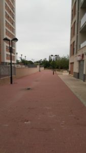 Aceras reparadas frente a Anca la Mary