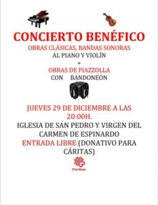 2016-12-29 Cartel concierto a favor de Cáritas