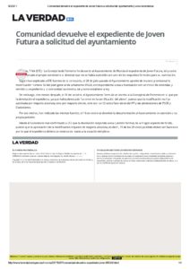 2017-02-07 Comunidad devuelve el expediente de Joven Futura a solicitud del ayuntamiento _ www.laverdad.es