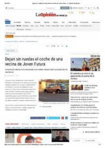 2017-04-04 Dejan sin ruedas el coche de una vecina de Joven Futura - La Opinión de Murcia