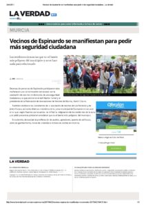 2017-04-22 Vecinos de Espinardo se manifiestan para pedir más seguridad ciudadana - La Verdad