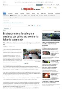 2017-04-24 Espinardo sale a la calle para quejarse por quinta vez contra «la falta de seguridad» - La Opinión de Murcia