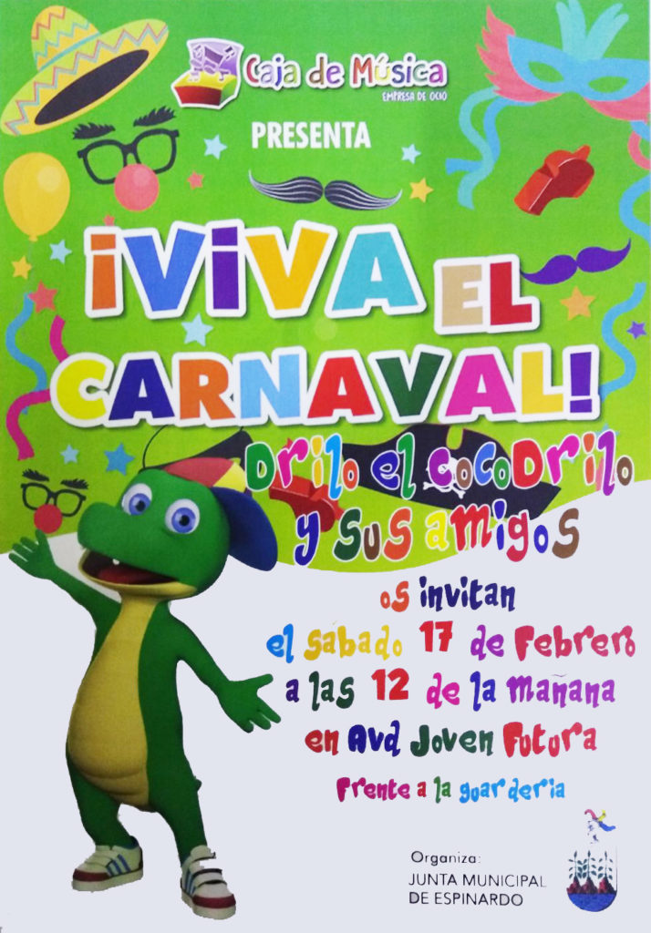 Cartel Drilo el cocodrilo y sus amigos Carnaval en Joven Futura