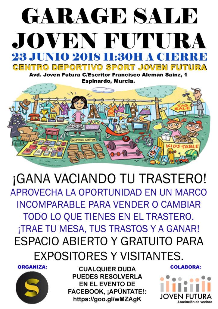 2018-05-30 Cartel Garage Sales - Mercadillo Vecinal - Sport Joven Futura