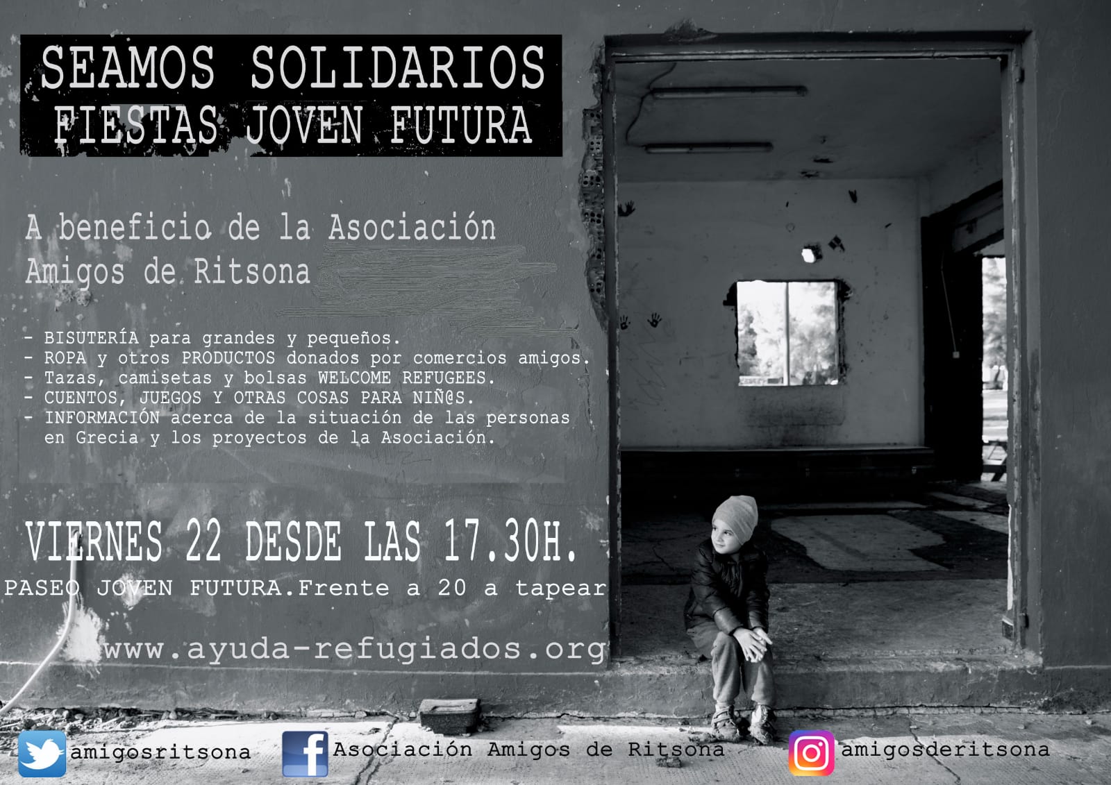 2018-06-07 Cartel Seamos Solidarios Joven Futura - Amigos de Ritsona