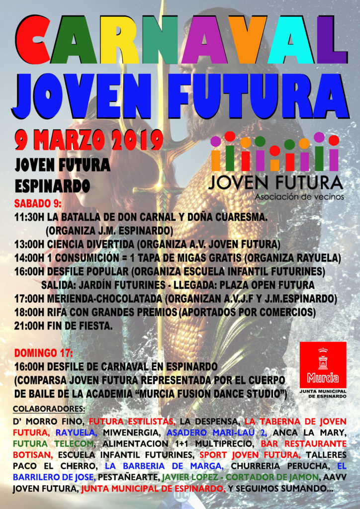 Cartel Carnaval Joven Futura 3 de marzo de 2019