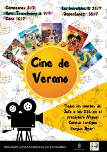 Cartel 2019 julio - Cine de verano en Espinardo