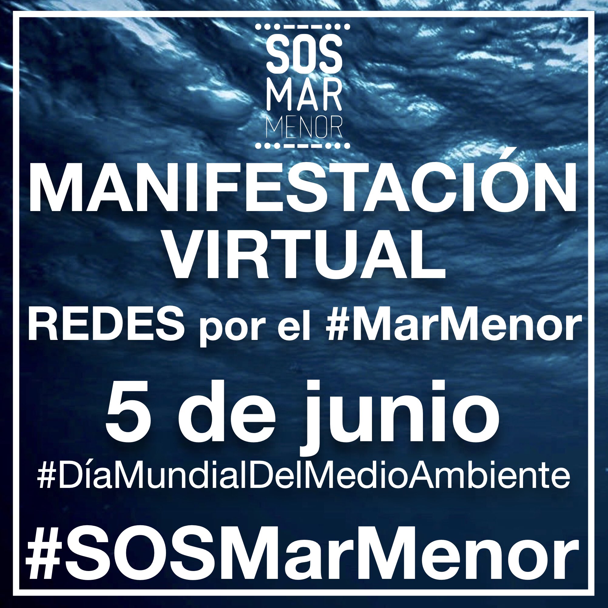 Cartel redes Manifestación Virtual 5junio2020 #SOSMarMenor