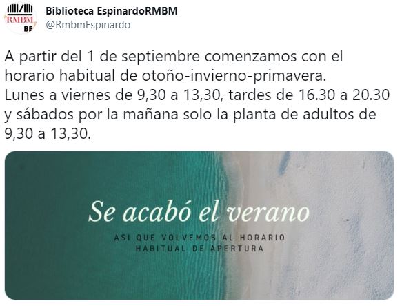 2021-09-01 Horario biblioteca Espinardo