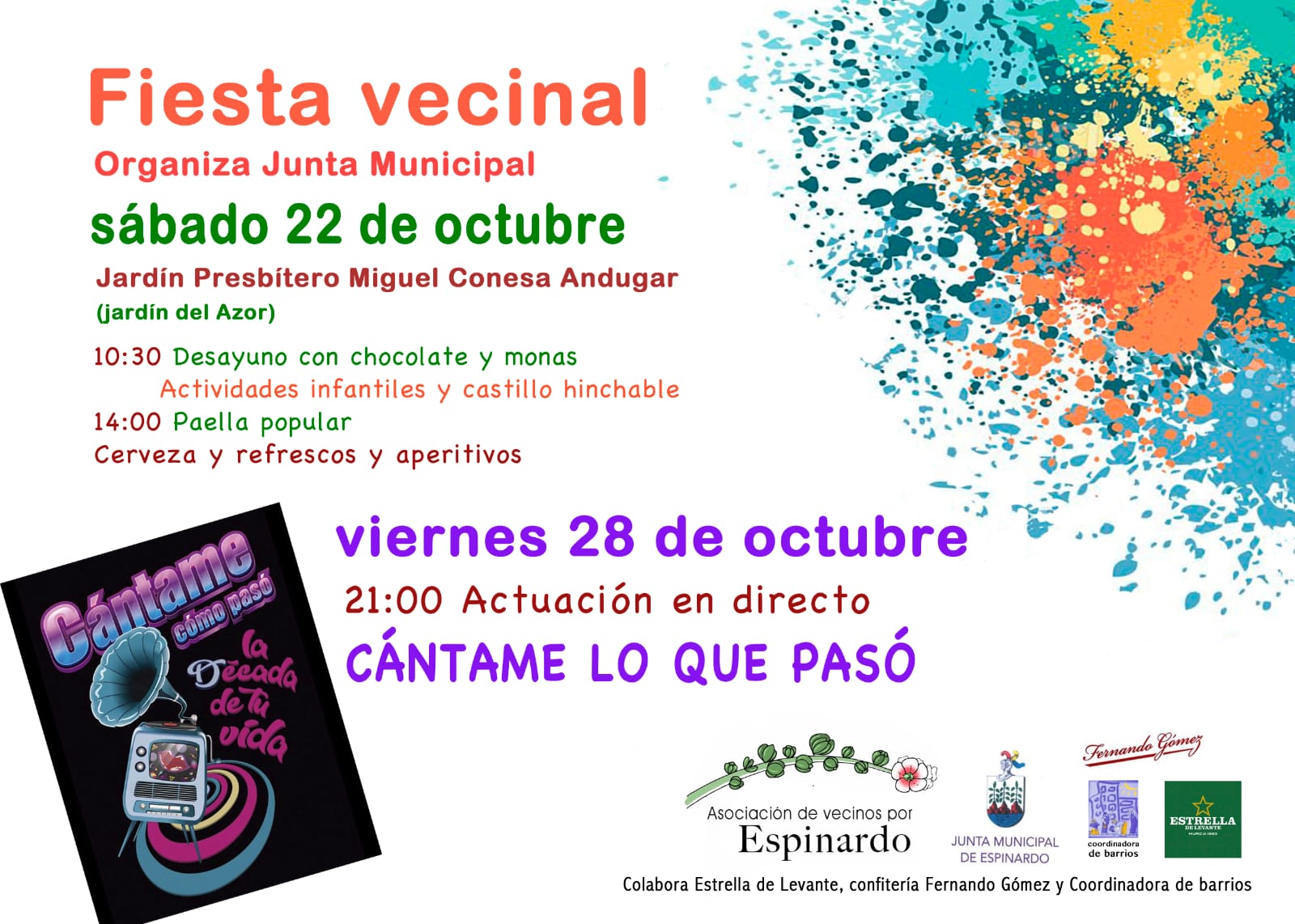 2022-10-22 Fiesta vecinal - Asociación de vecinos por Espinardo