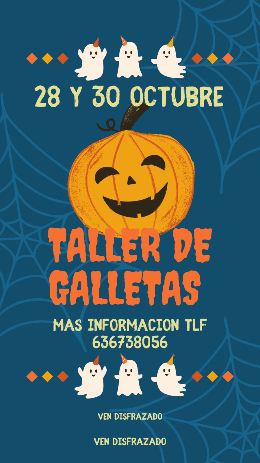 2022-10-28 y 30 Cartel Taller de galletas Halloween en El Rinconcito de Laura en Joven Futura