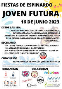 CARTEL FIESTAS JOVEN FUTURA 2023 VIERNES 16