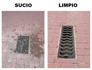 Imbornales sucios y limpios en Joven Futura