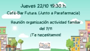 Cartel reunión organización actividad familiar 7-11-26